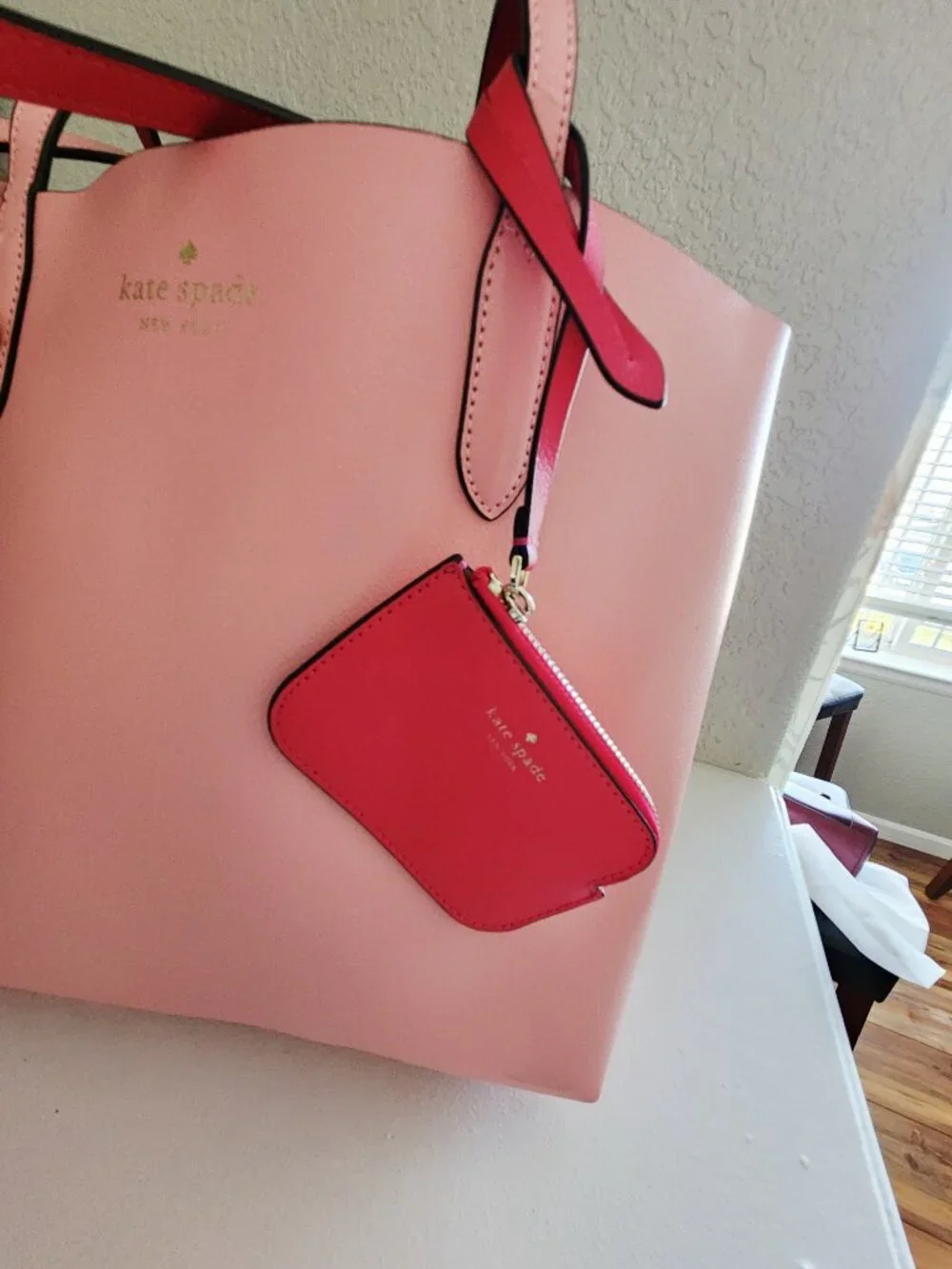 New Kate Spade Ava Reversible Pink & Dark Pink Tote Bag Purse